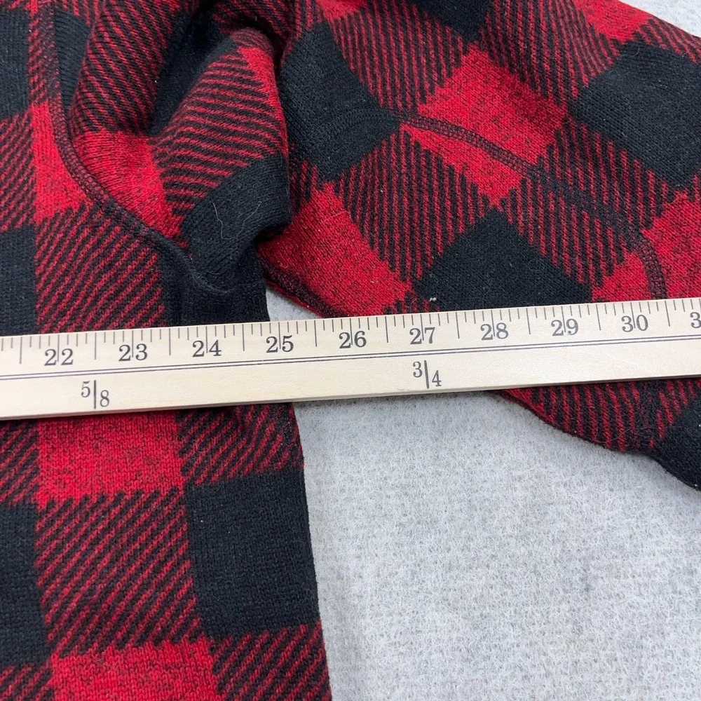 North Face Sweater Men XXL Red Black Buffalo Plaid Pullover 1/2 Zip Gordon Lyons